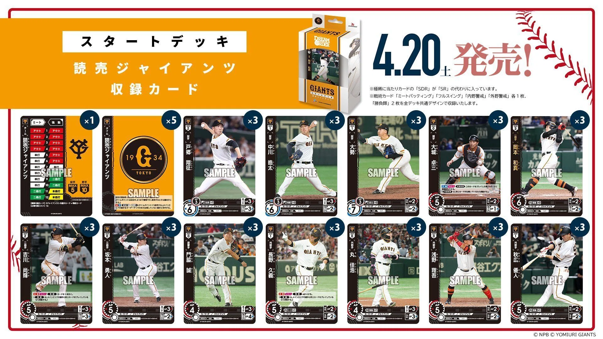 プロ野球カードゲームDreamOrderのスタートデッキに関する所感①