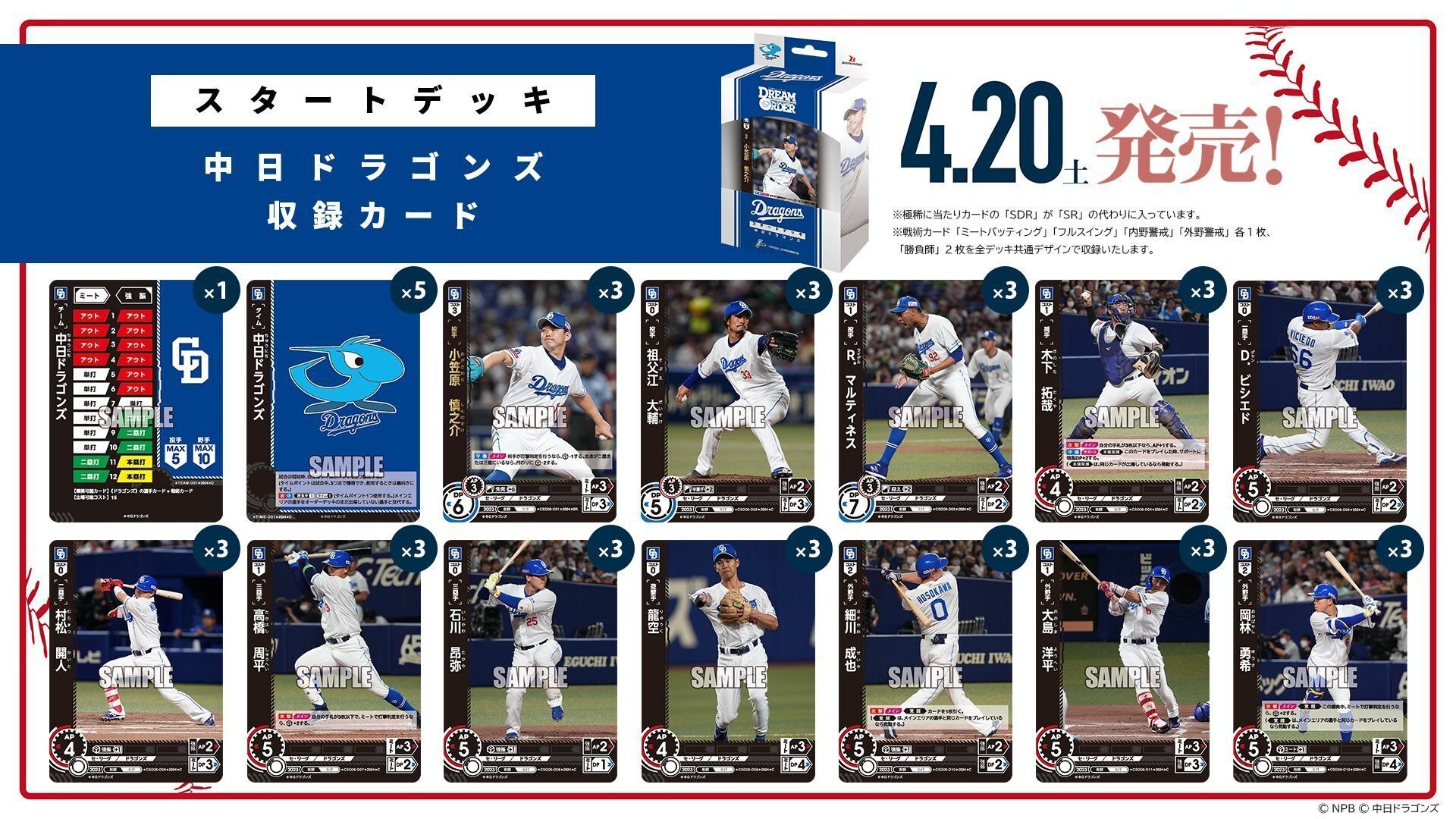 プロ野球カードゲームDreamOrderのスタートデッキに関する所感①