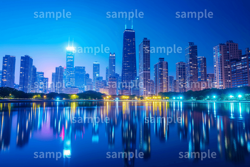 「都会の夜景」フリー素材3枚セット｜街並み・オフィス街・ビジネス街のイメージ画像に