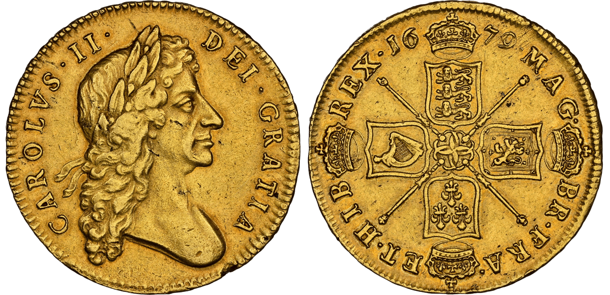 【1679年 (346年前)】イングランド チャールズ2世 Crown銀貨 1679年 (346年前)】イングランド チャールズ2世 Crown銀貨