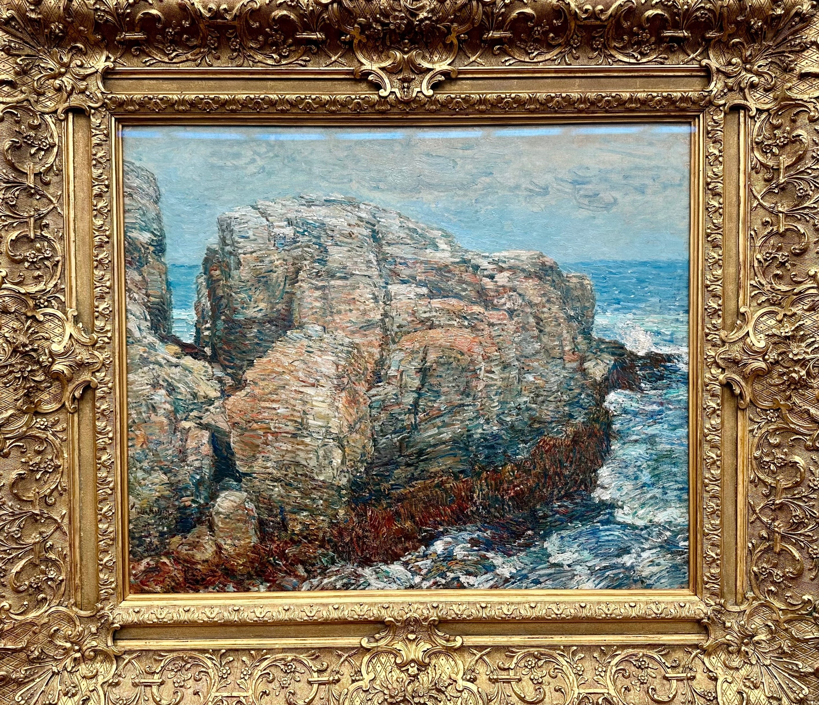 チャイルド・ハッサム ヴィンテージ ステンドグラス アップルドア島の岩棚 アメリカ印象派展 “アメリカのモネ”と呼ばれた画家｜今泉浩美＠美術展