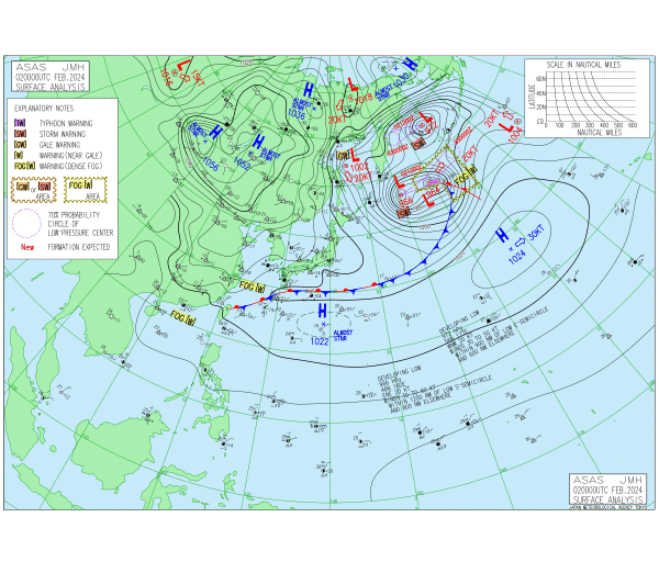 09時の実況天気図