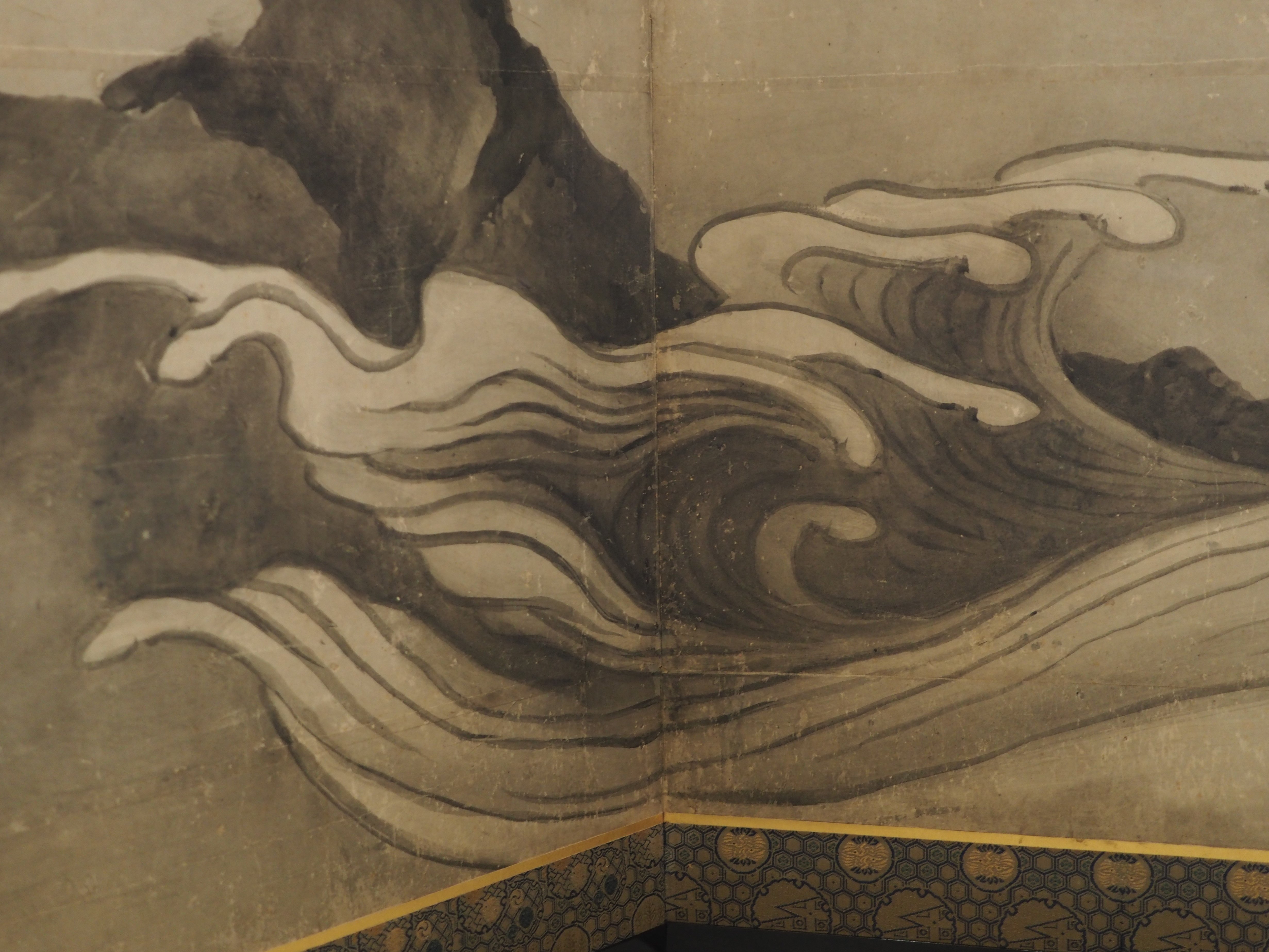 水墨画 雪景色の村 水墨画 雪景色の村