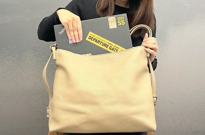 美品☆マザーハウス ヨゾラ バックパック ショルダーバッグ ミリング ベージュ yozora 2 Way Bag M (Milling) / ヨゾラ 2 ウェイ バッグ M