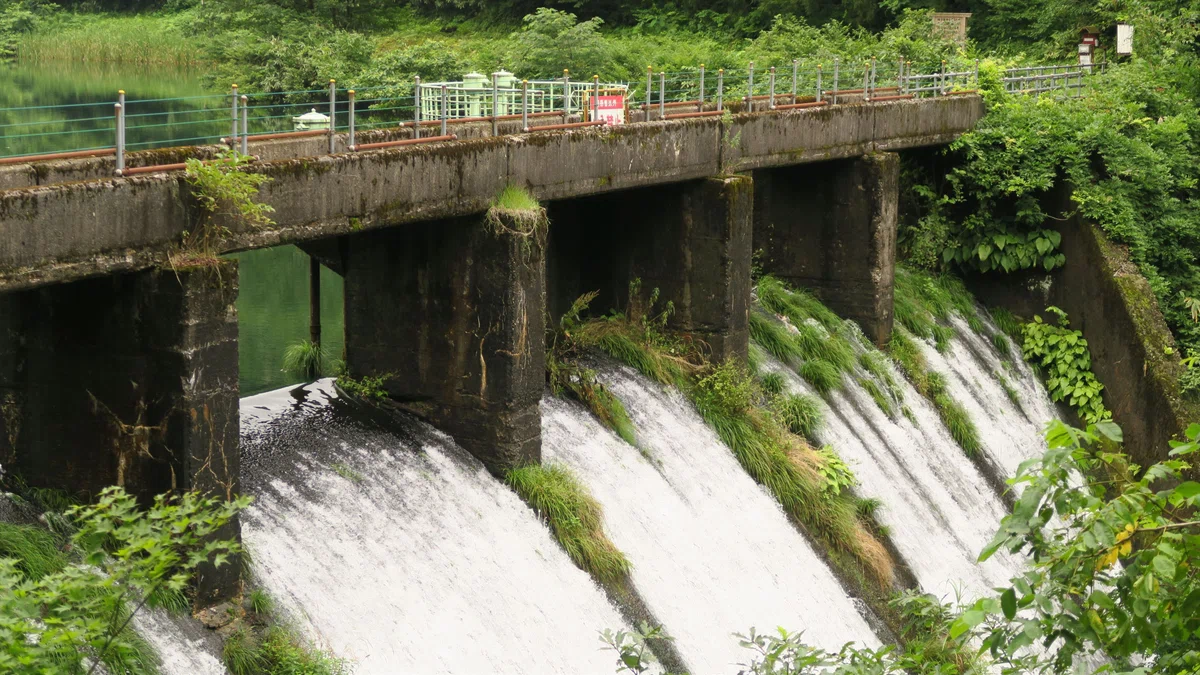 加茂市水道貯水池2号 新潟県 放流