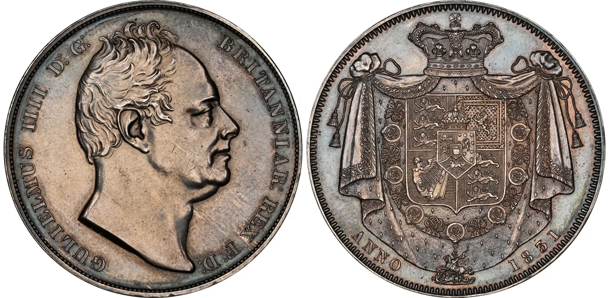 1831年ウィリアム4世クラウン銀貨（ウィリアム・ワイオン作