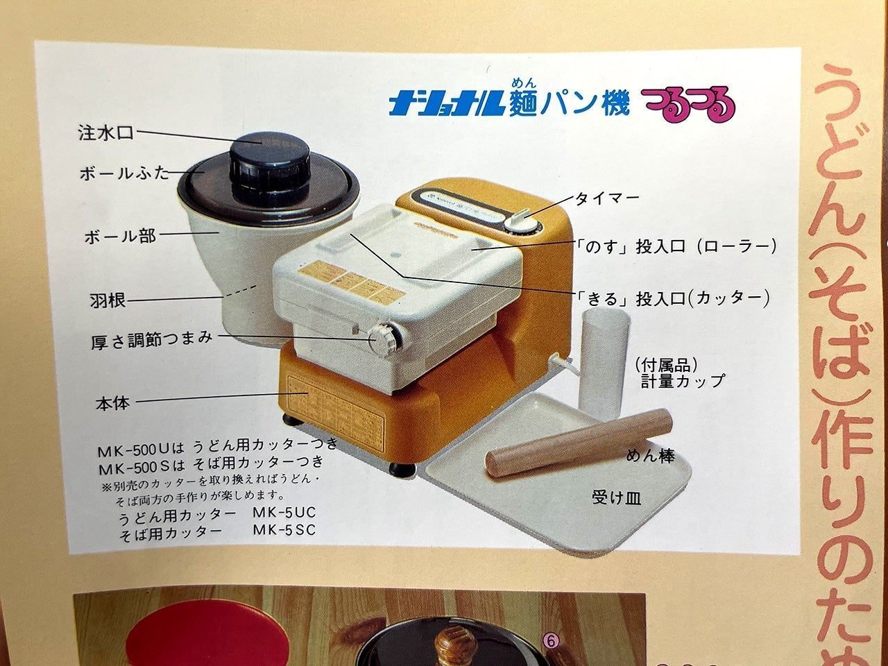 ②ナショナル麵パン機つるつる MK-500U/昭和の「家電製麺機」を ②ナショナル麵パン機つるつる MK-500U/昭和の「家電製麺機」を