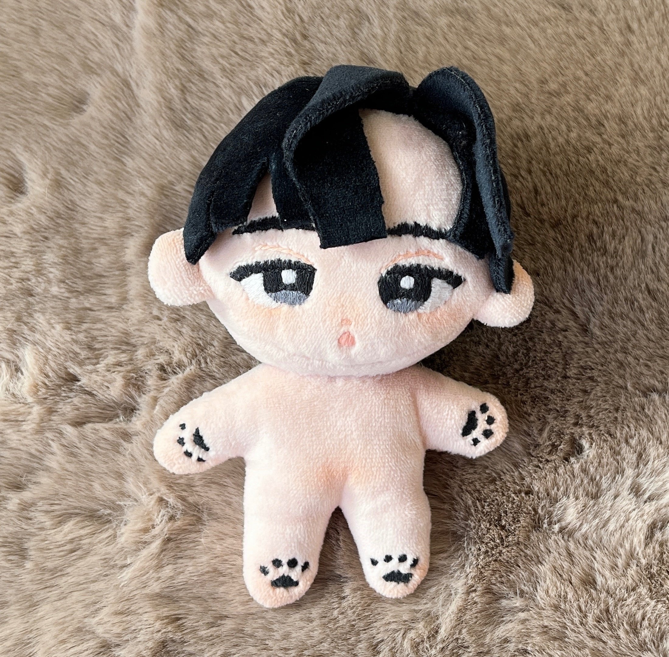 自作ぬいぐるみ・濃い肌色の女の子 ぬいのボディ さくらミルク Lサイズ 身長約20cm（縫製済みぬいぐるみ素