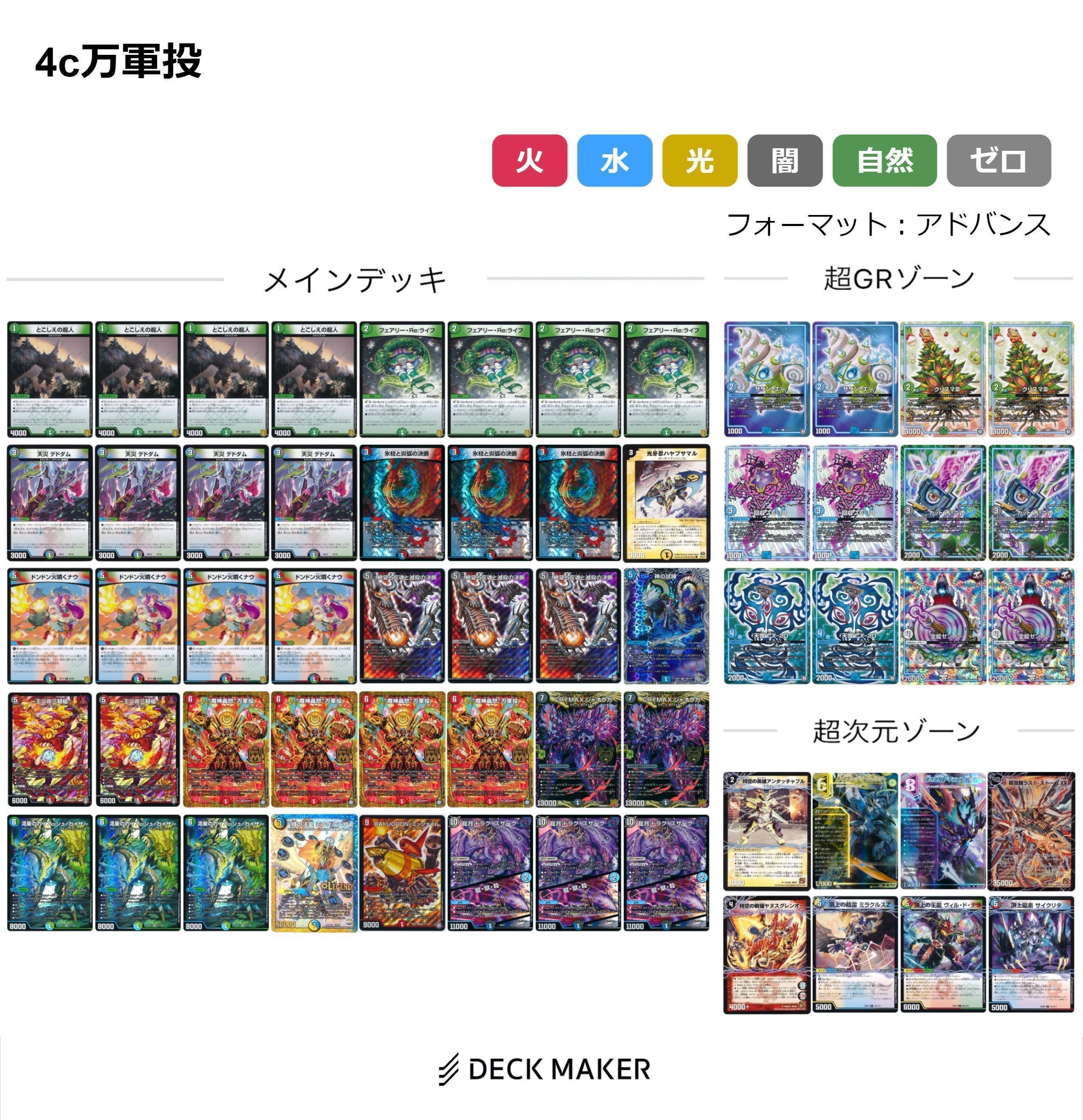 4c万軍投GR 超次元付き 4c 万軍投 デッキパーツ 超次元、GR付き