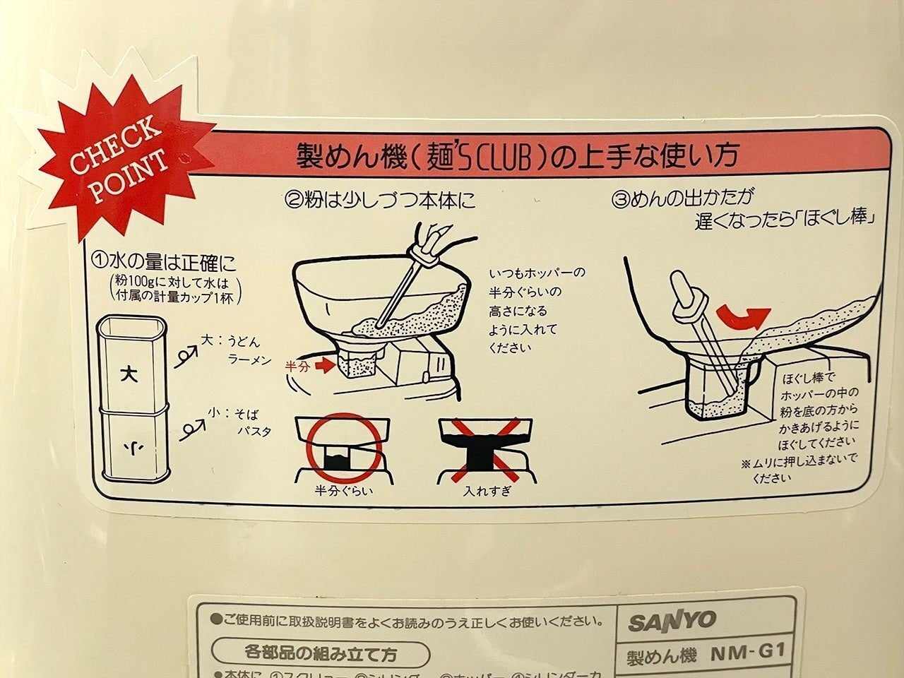 ③SANYO 製めん機 NM-G1 麺'S CLUB／昭和の「家電製麺機」を愛でる会