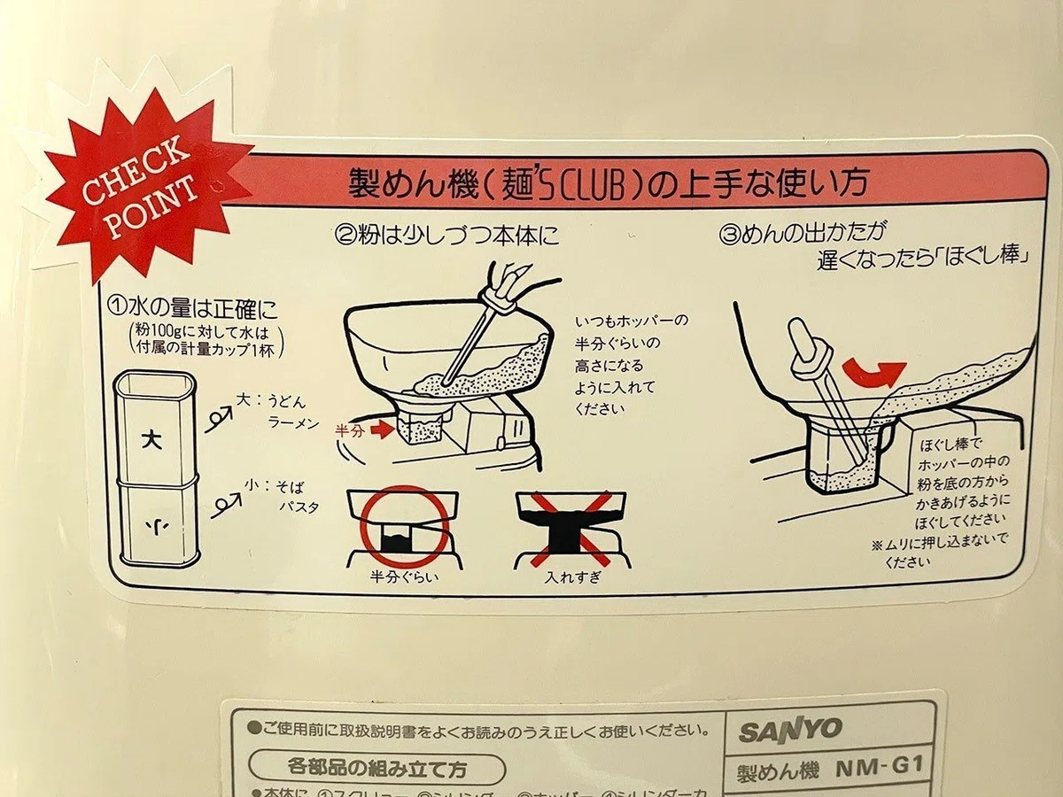 ③SANYO 製めん機 NM-G1 麺