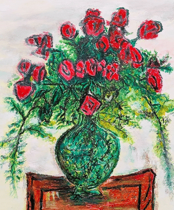 水彩画 原画 丸けれ グロリオサと黒蝋梅 水彩画 原画 丸けれ グロリオサと黒蝋梅