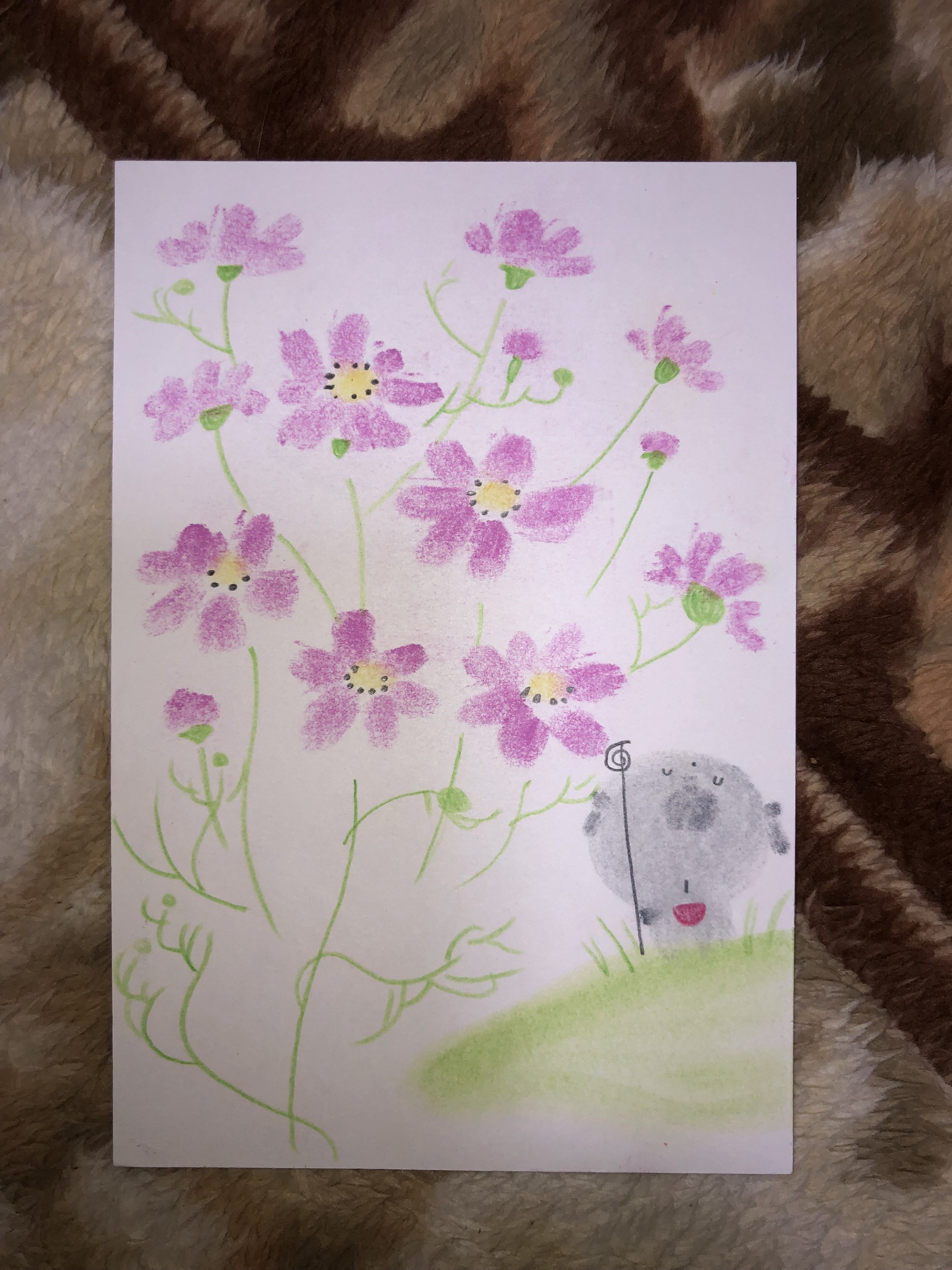 私が描いたパステル画のお地蔵さんシリーズです❗️｜まる