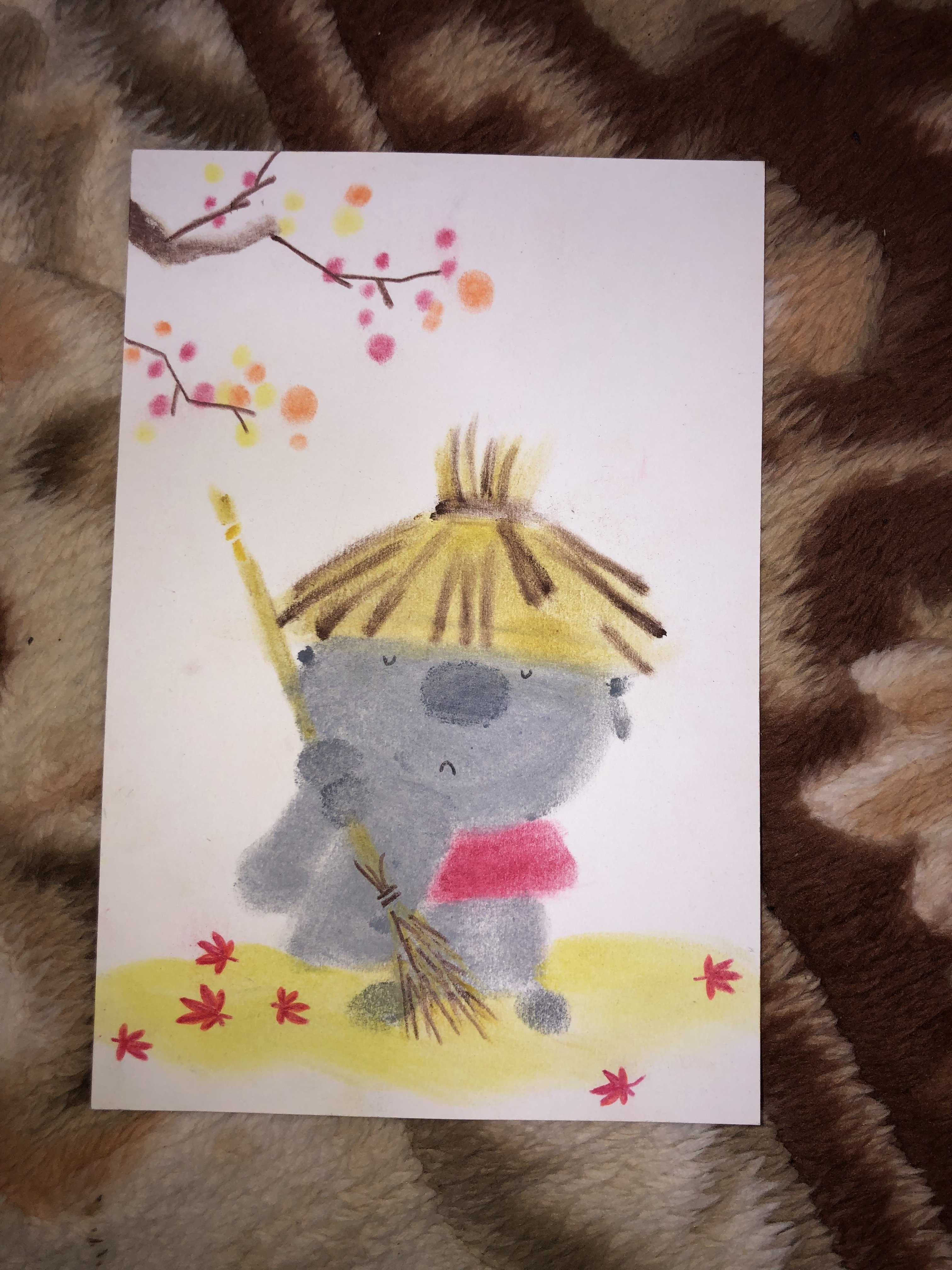 私が描いたパステル画のお地蔵さんシリーズです❗️｜まる