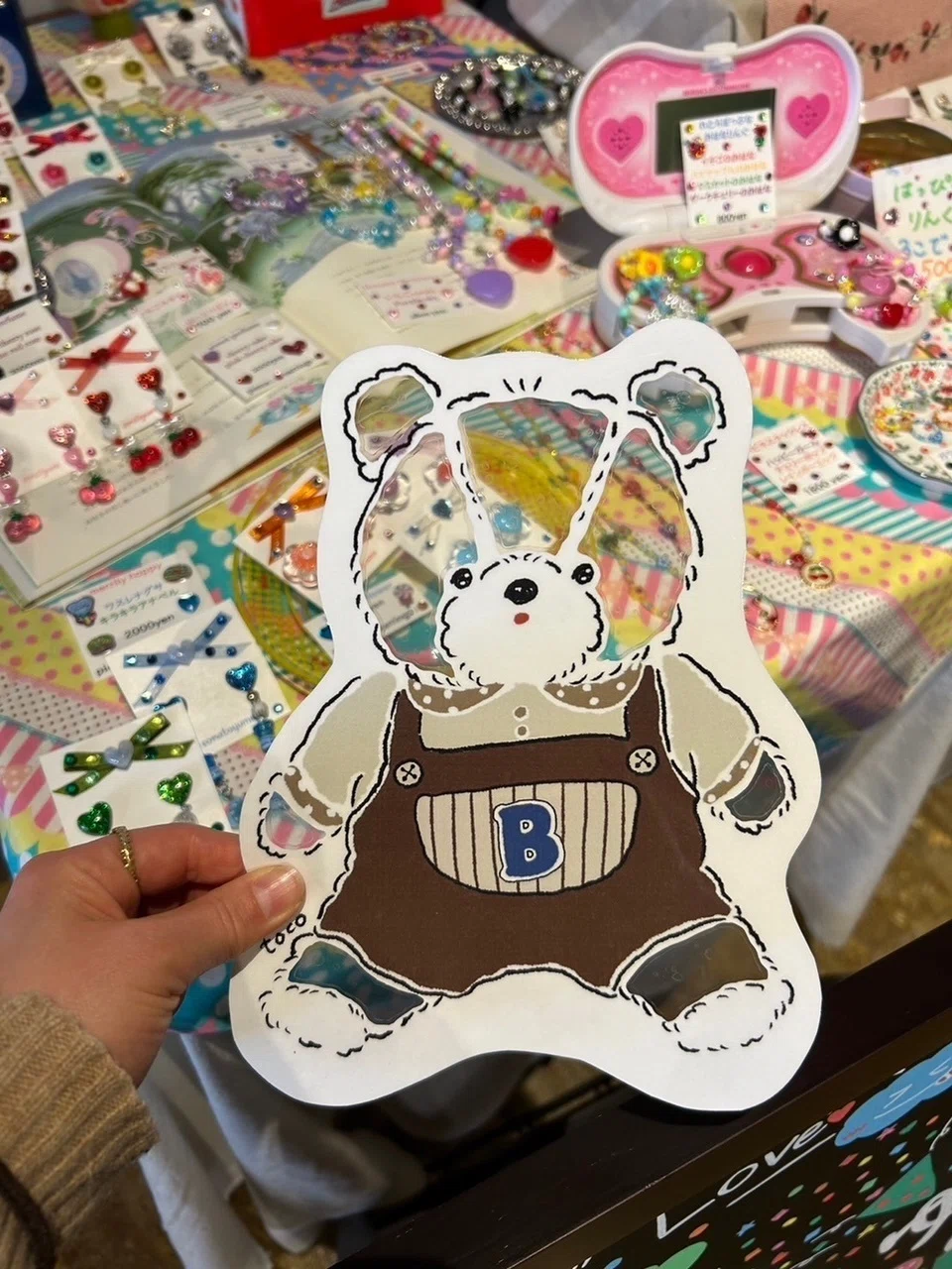 tocotocoさんが作った切り取りくまさん。マスキングテープ柄にも出来ます。