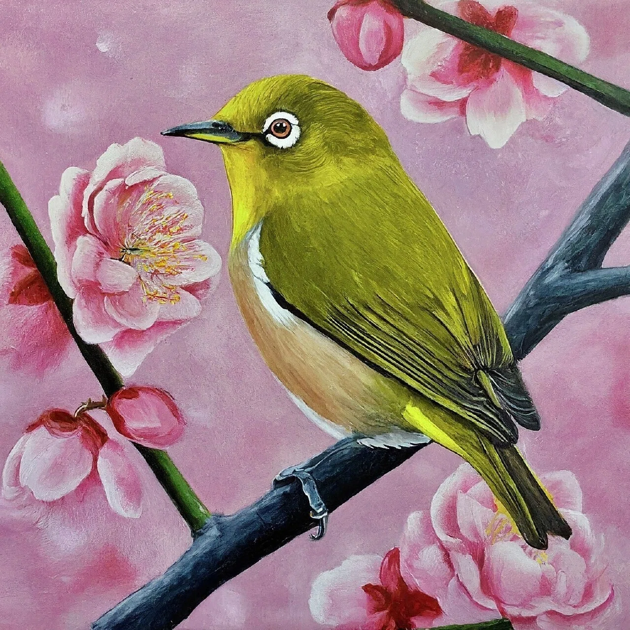 梅の花にメジロ｜画像生成と会話するAIの魅力と可能性