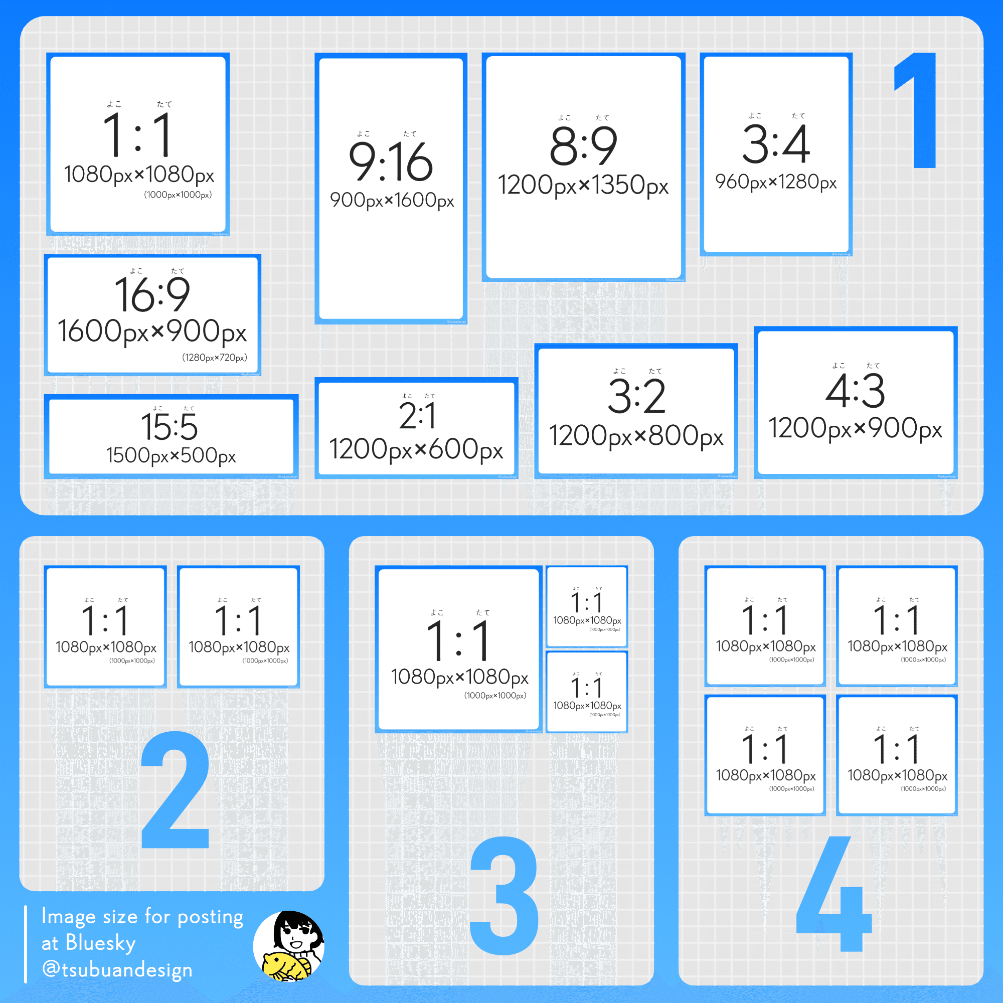 Bluesky】投稿画像・ヘッダー画像サイズ｜つぶあん