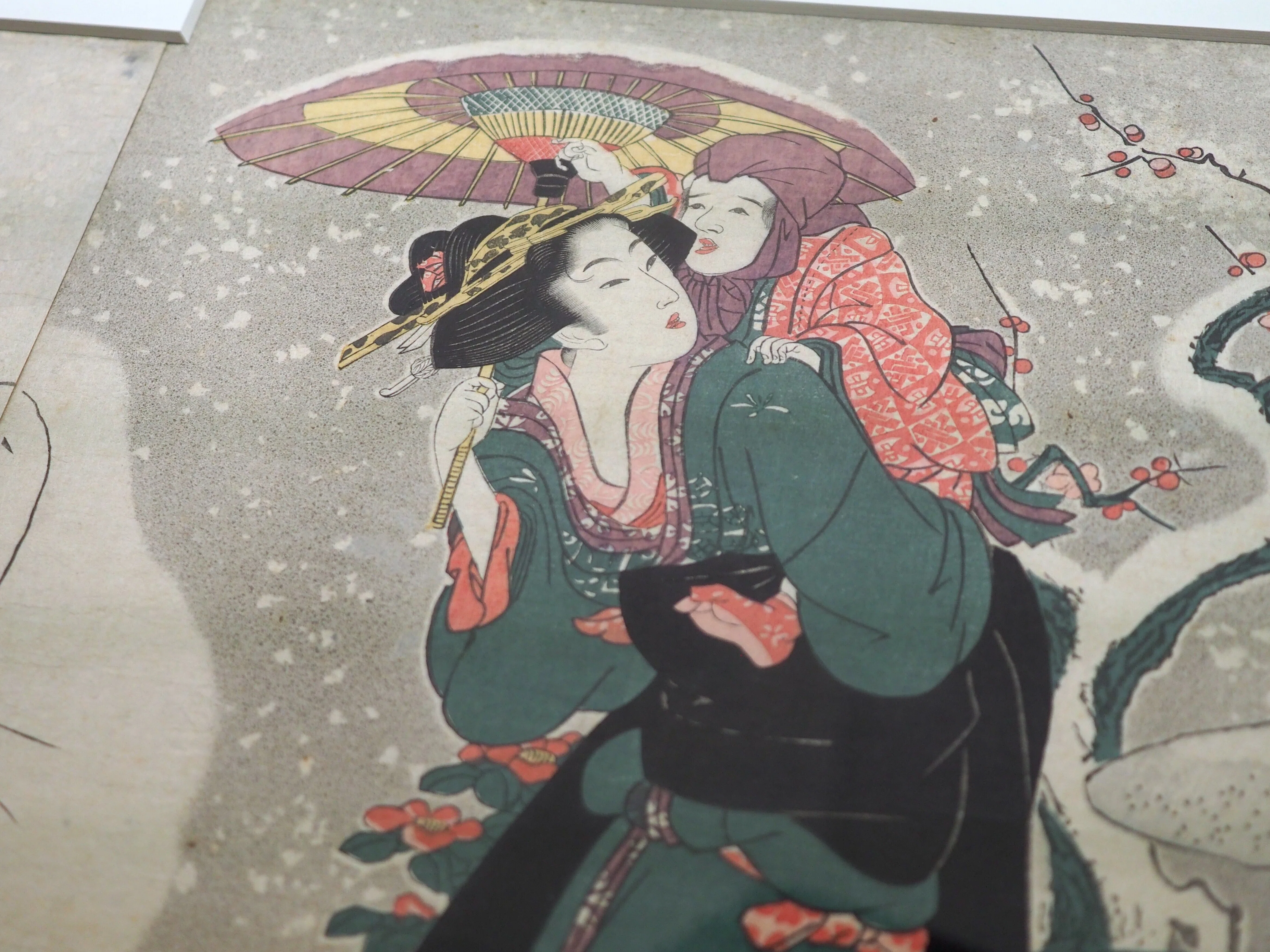 3F 【希少】浮世絵 3枚セット 歌麿・国貞・英泉 美人画 雪景色 暖冬の東京で、江戸の雪景色を見てきました＠東京国立博物館｜かわかわ
