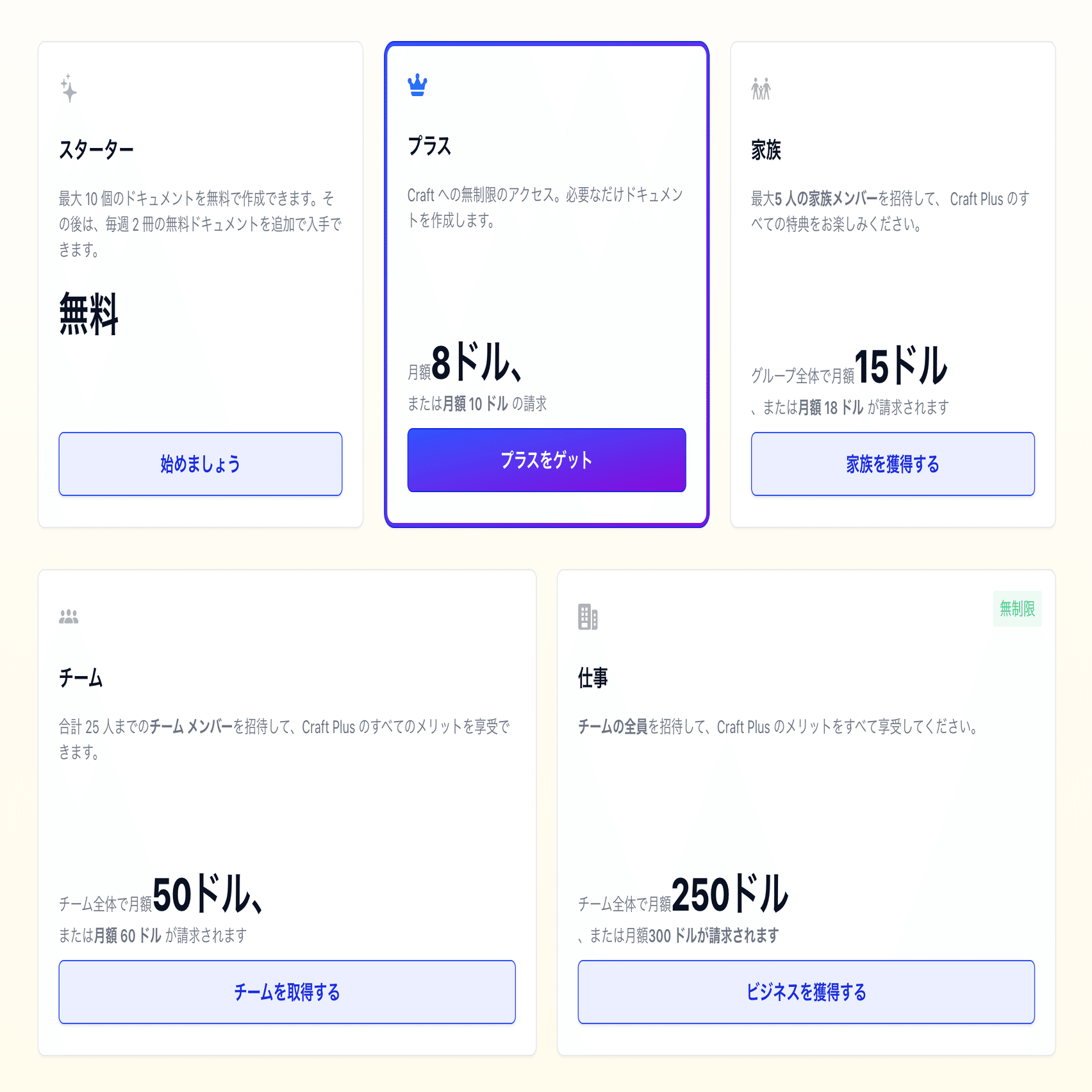 Craftのプランが大幅に変わっていた｜penchi