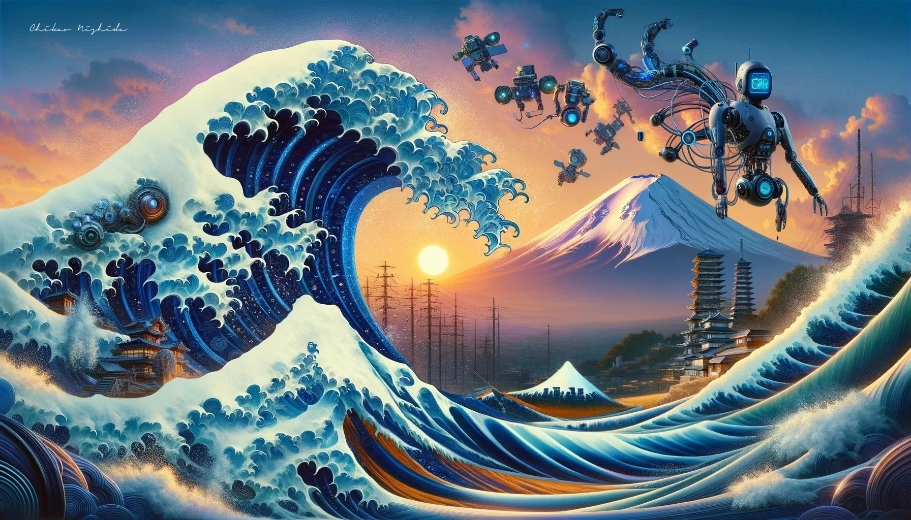 AI北斎の「神奈川沖浪裏」｜西田親生
