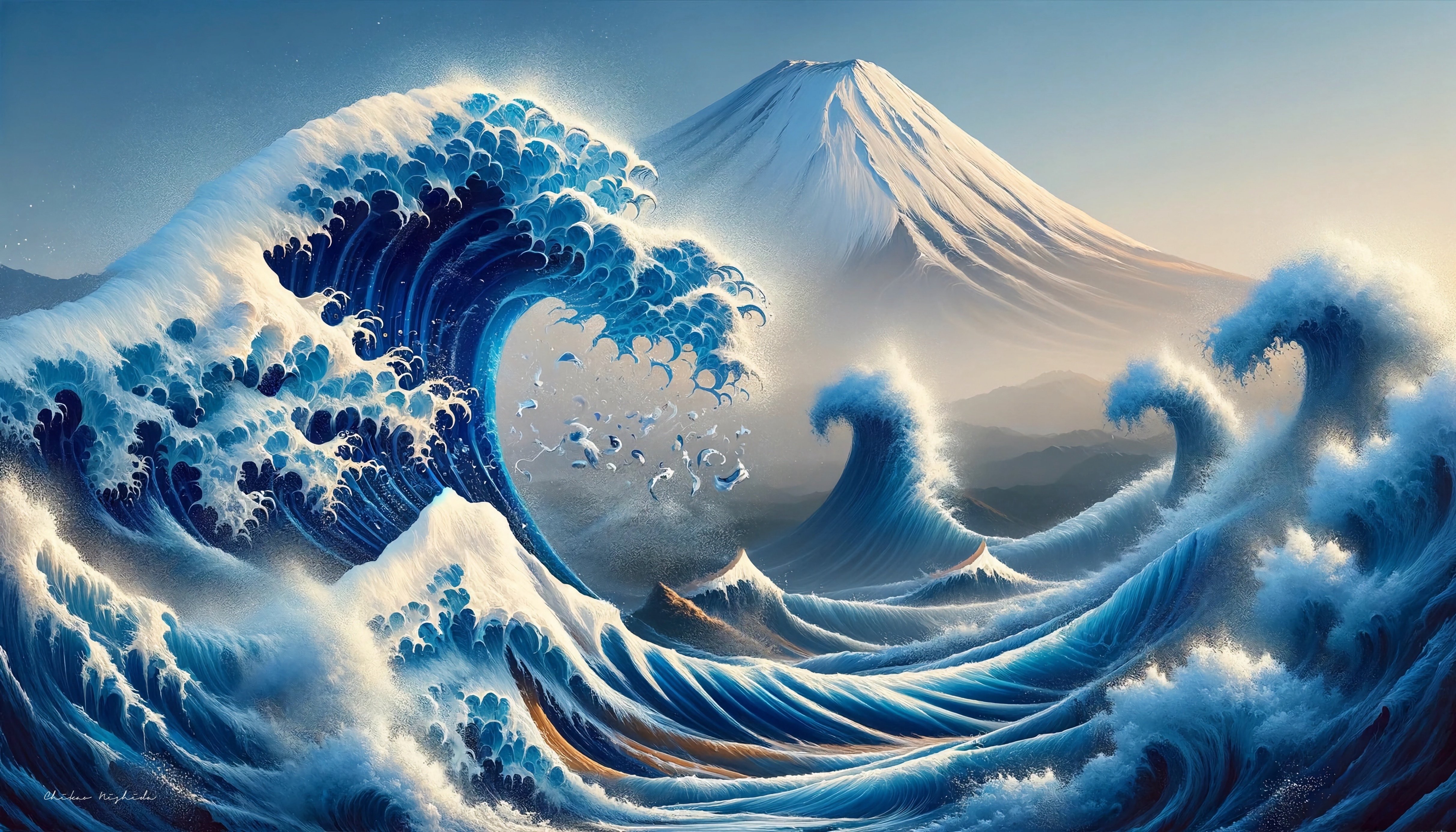 北斎「神奈川沖浪裏」の実写映像化｜西田親生