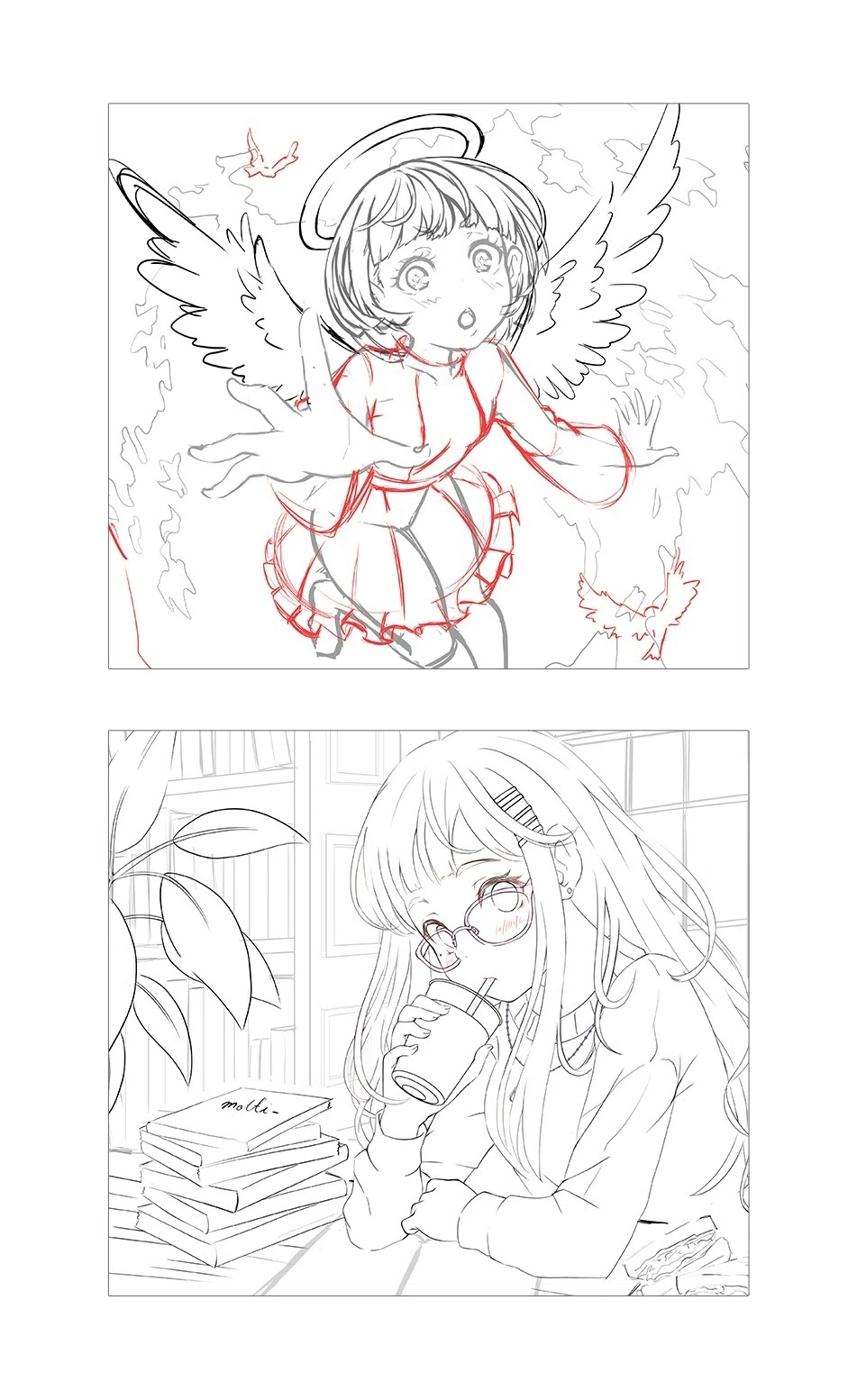 イラスト（ラフ）」、スケッチ練習｜もっち～