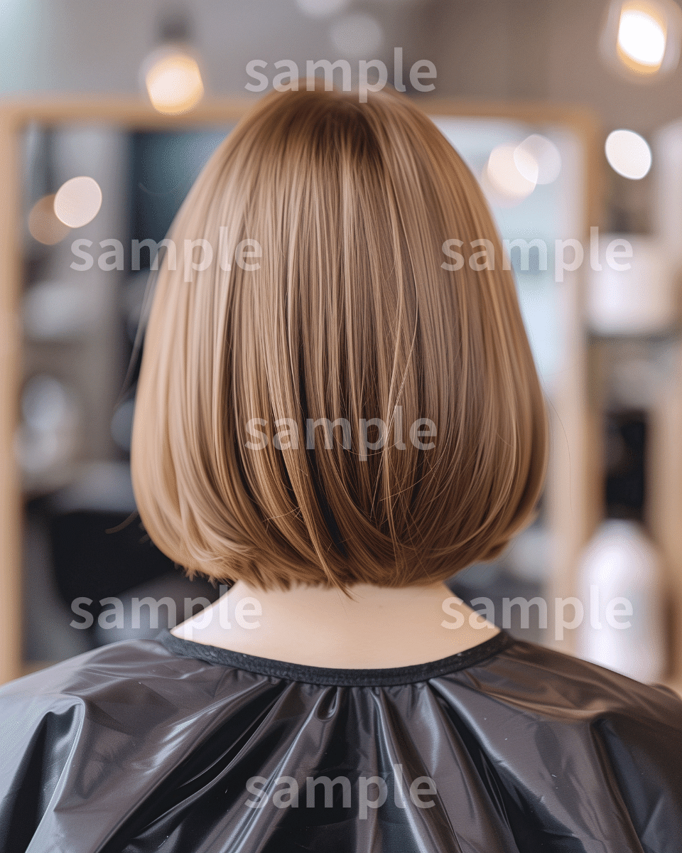 【髪型サンプル】「ベージュカラー女性の後ろ姿」フリー素材3枚セット｜ヘアスタイル・美容・ブログやHPのイメージ画像に｜FREE