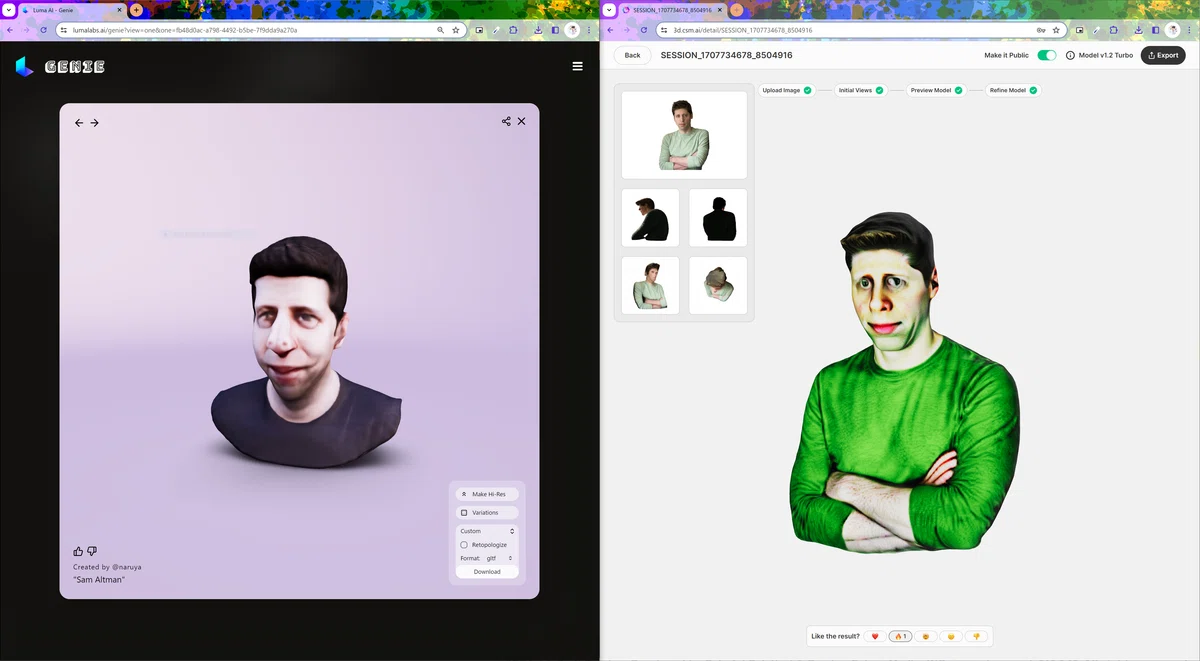画像1枚から顔の3Dモデル(.ply)を生成する！ (Gaussian Splatting + PanoHead 、google colab ...