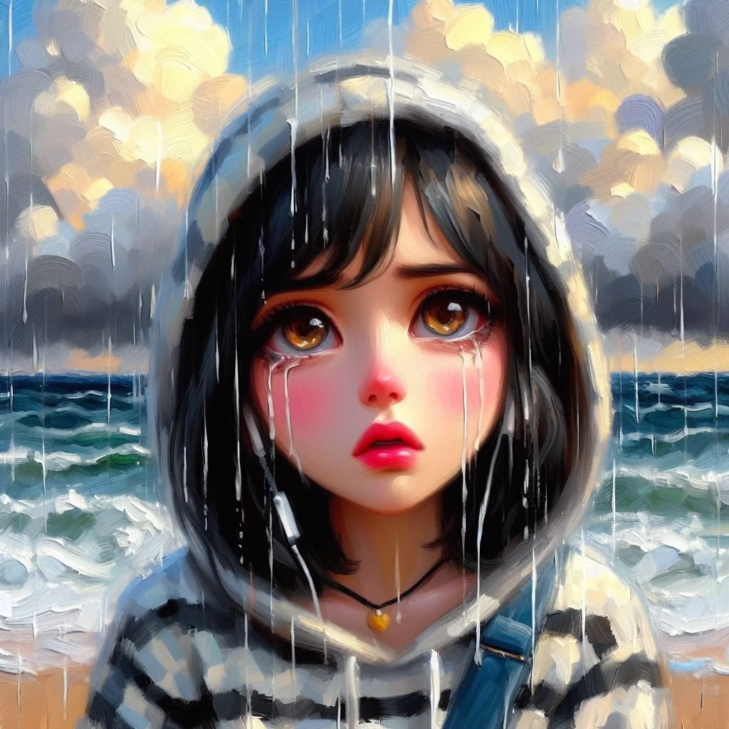 泣いている女性の絵 泣いている女性の絵