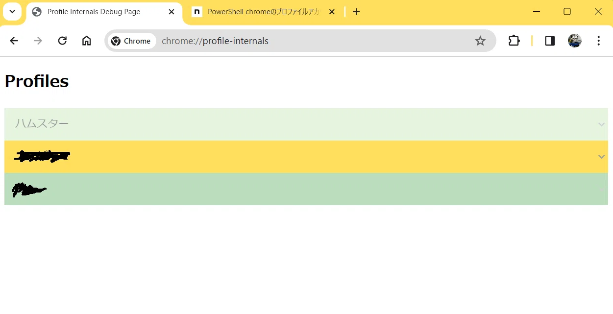 PowerShell chromeのプロファイルアカウントを調べる方法｜🐹マリモの