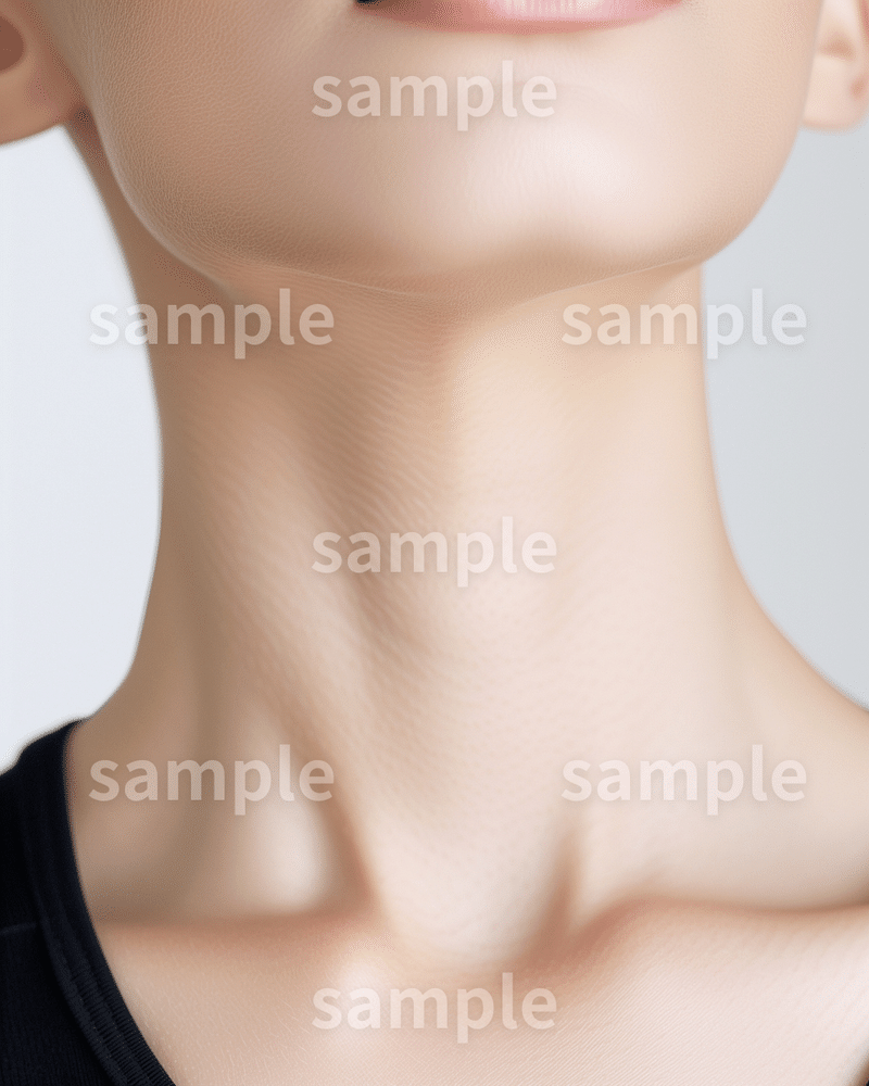 【印刷OK】「ハンドメイドアクセサリー」の着画作成用「女性の首元」フリー素材3枚セット｜ネックレス・フリマアプリ・ネット販売のイメージ画像に
