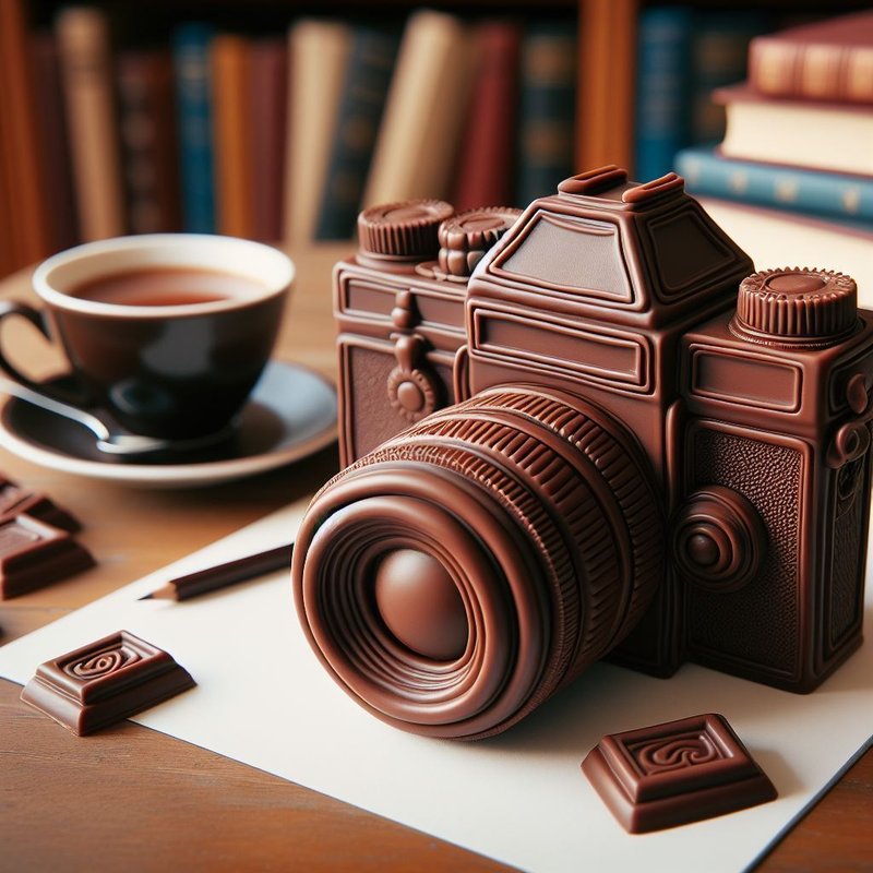 チョコレート製のカメラです。一人で食べるにはボリューム有り過ぎ・・