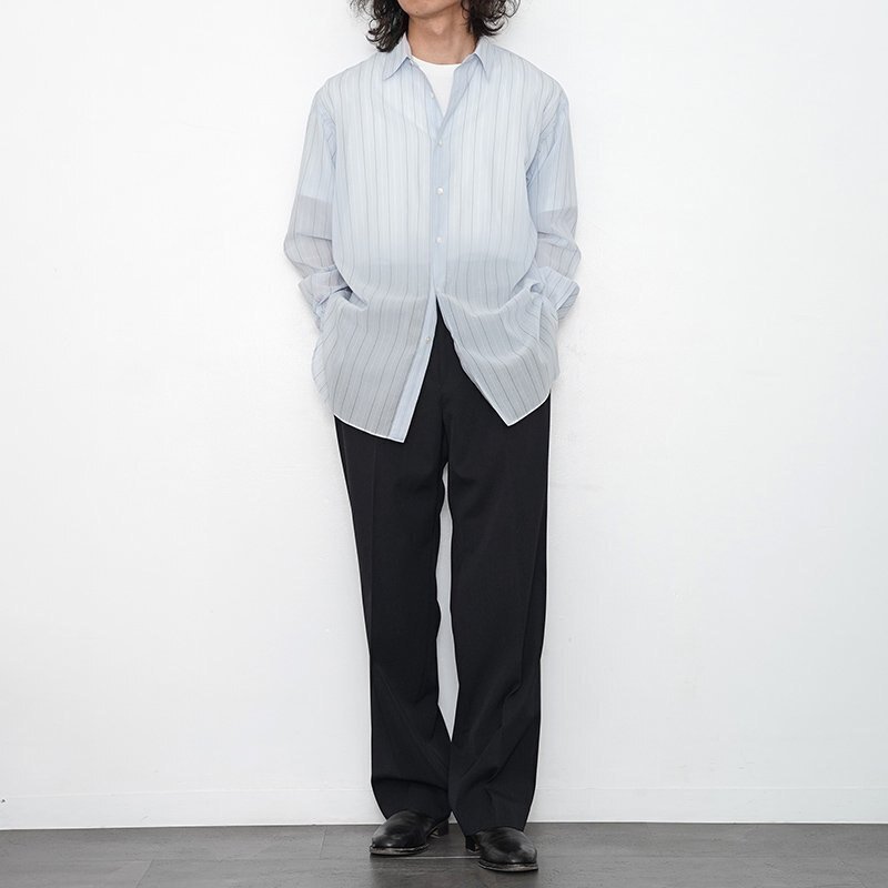 オーラリー24SS HARD TWIST FINX ORGANDY SHIRT