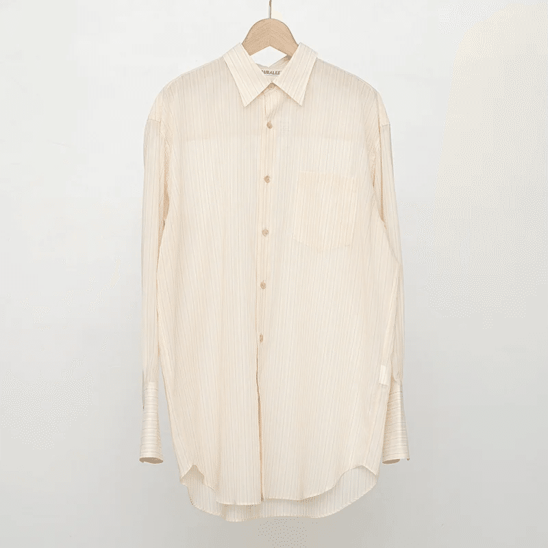 AURALEE】今季注目No. 1シャツ HARD TWIST FINX ORGANDY STRIPE SHIRT