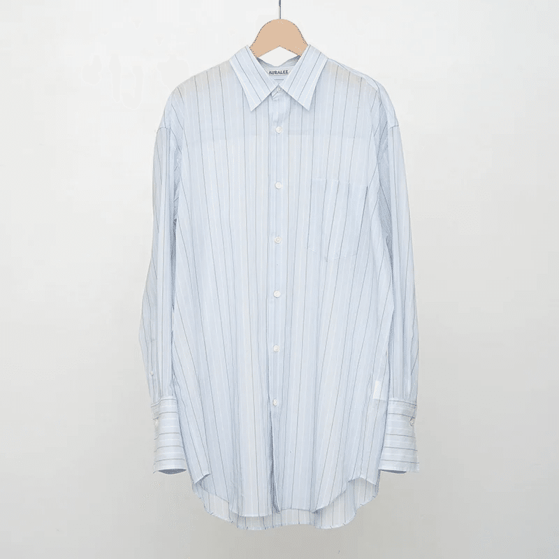 AURALEE】今季注目No. 1シャツ HARD TWIST FINX ORGANDY STRIPE SHIRT ...