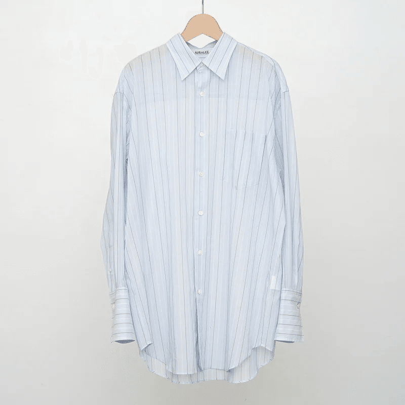 AURALEE】今季注目No. 1シャツ HARD TWIST FINX ORGANDY STRIPE