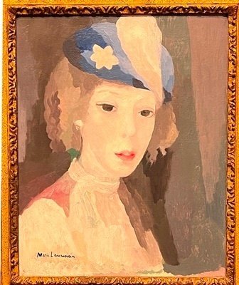 オレンジの帽子の女性の油彩 (油彩画 洋画 (油絵額縁付きで納品 オレンジの帽子の女性の油彩 (油彩画 洋画 (油絵額縁付きで納品