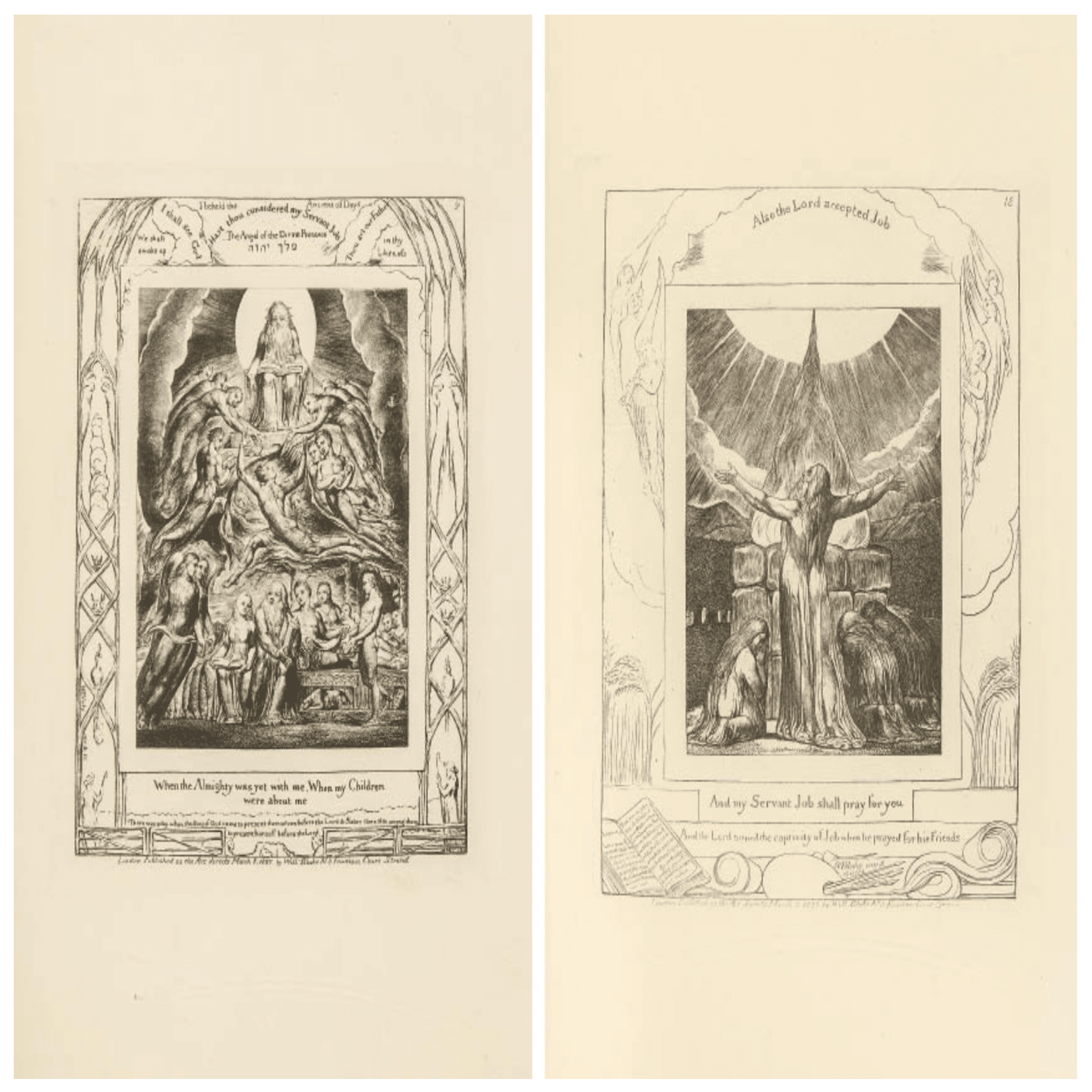 ウィリアム・ブレイク】 版画集 「ヨブ記のための挿絵」1902年 査定