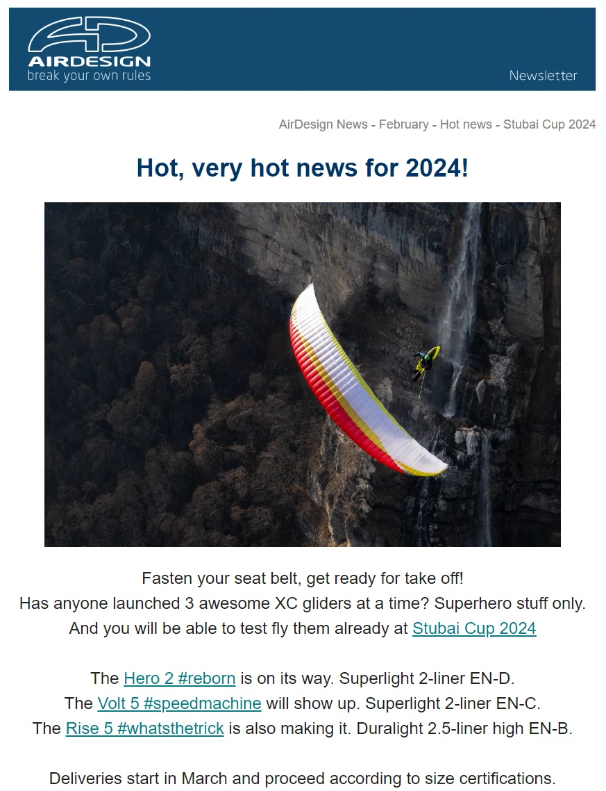 AirDesign が早くも 2ライナー EN-C グライダーを進化させにきた 