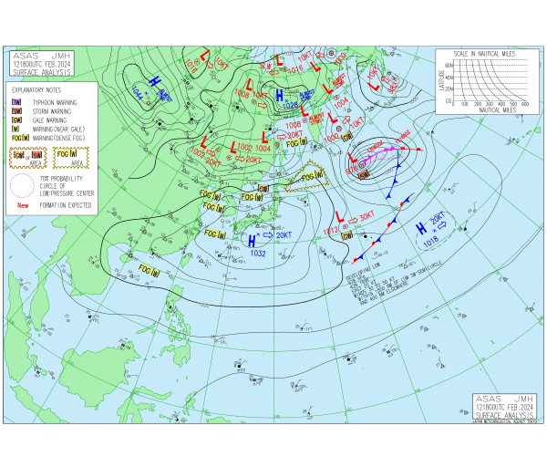 03時の実況天気図