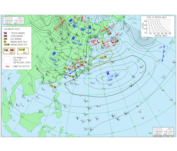 09時の実況天気図