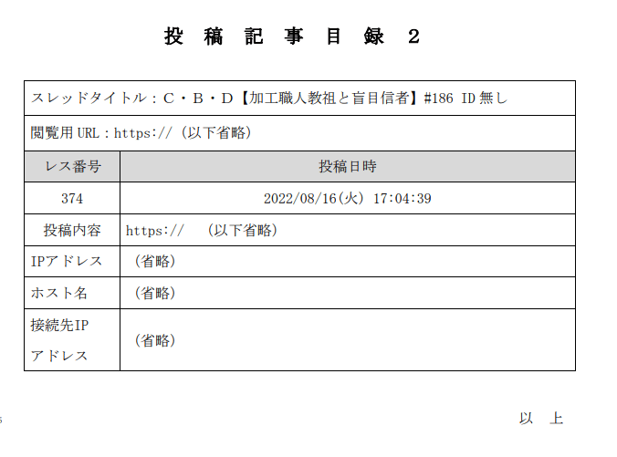 みけねこさん】開示請求の判決が公開された件について解説ー途中から