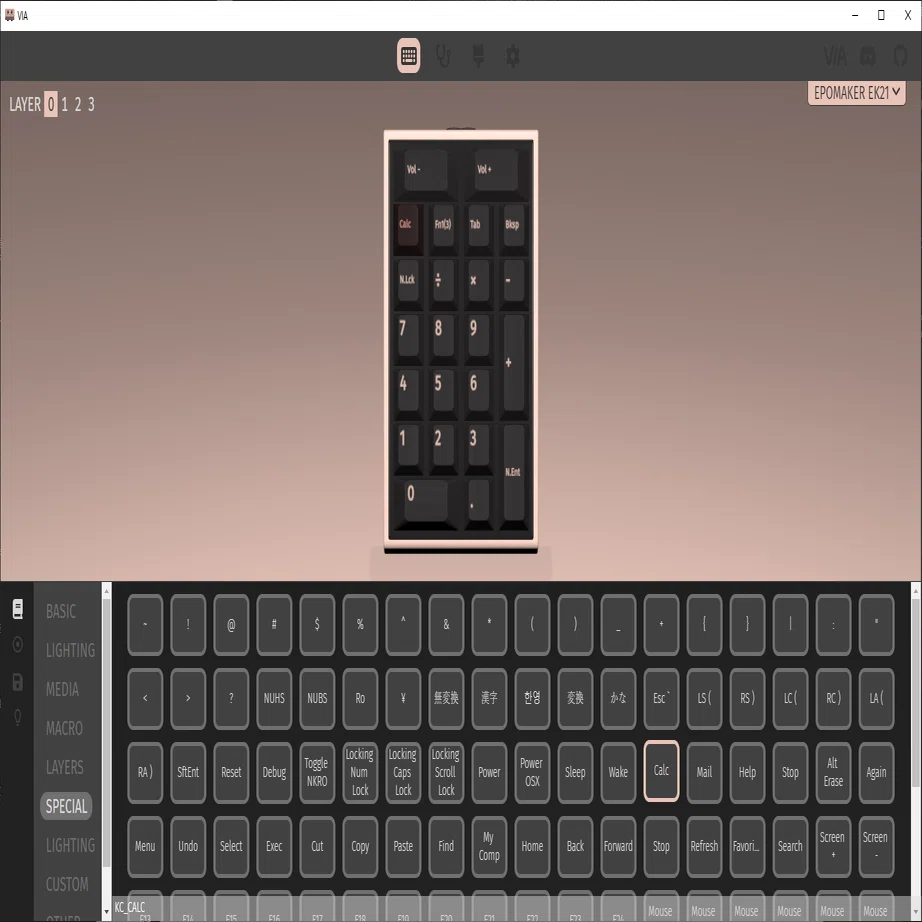 無線のテンキー（EPOMAKER EK21) プログラマブル対応を使って