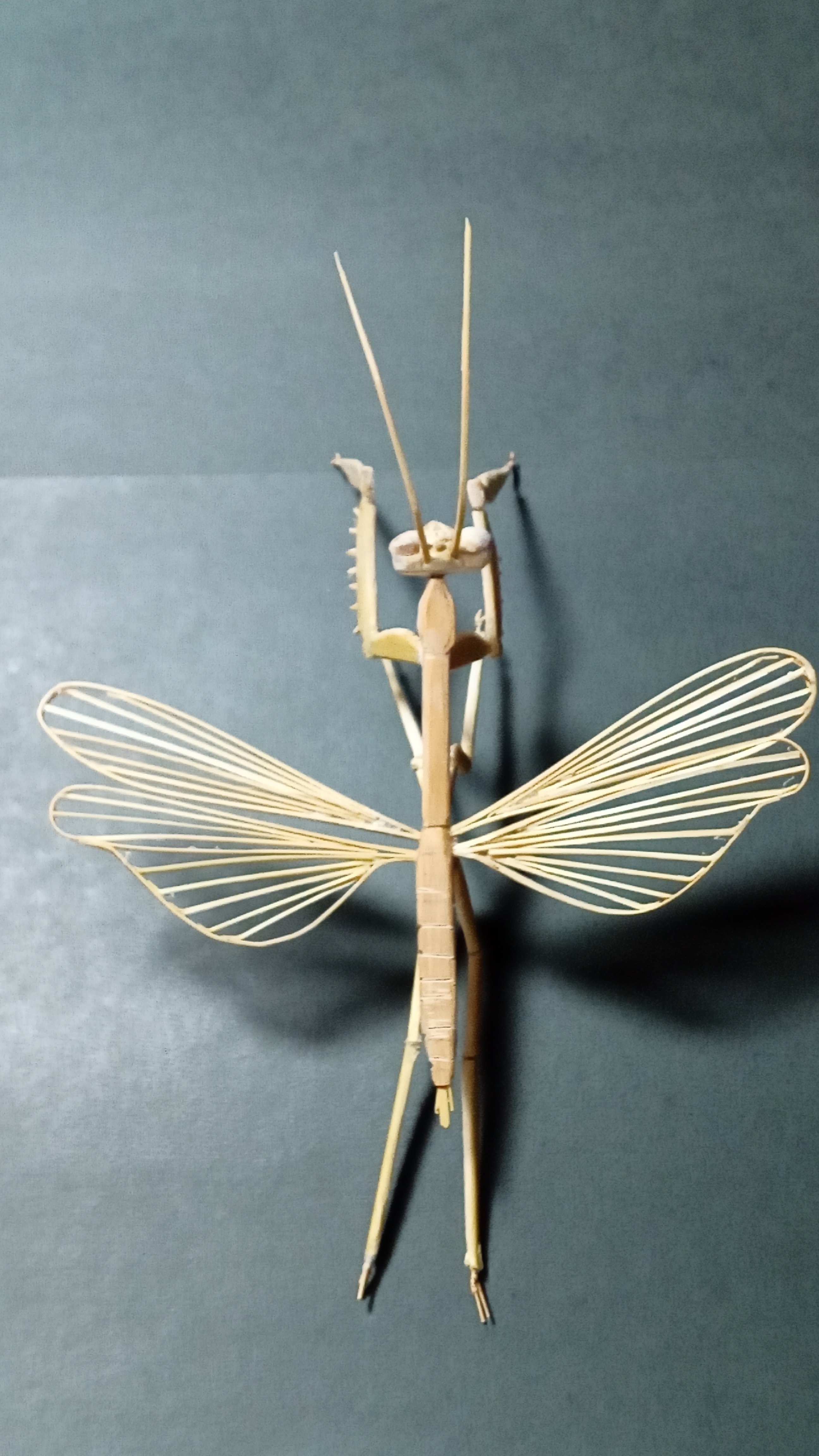竹細工カマキリ制作完成｜静岡じいじの手作り