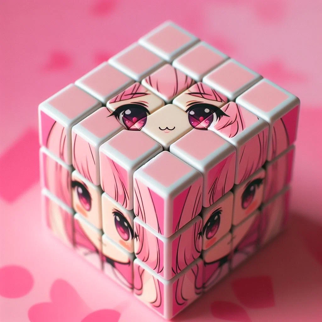 ルービックキューブ de 顔 @Bing＋プロンプト｜茜町春彦