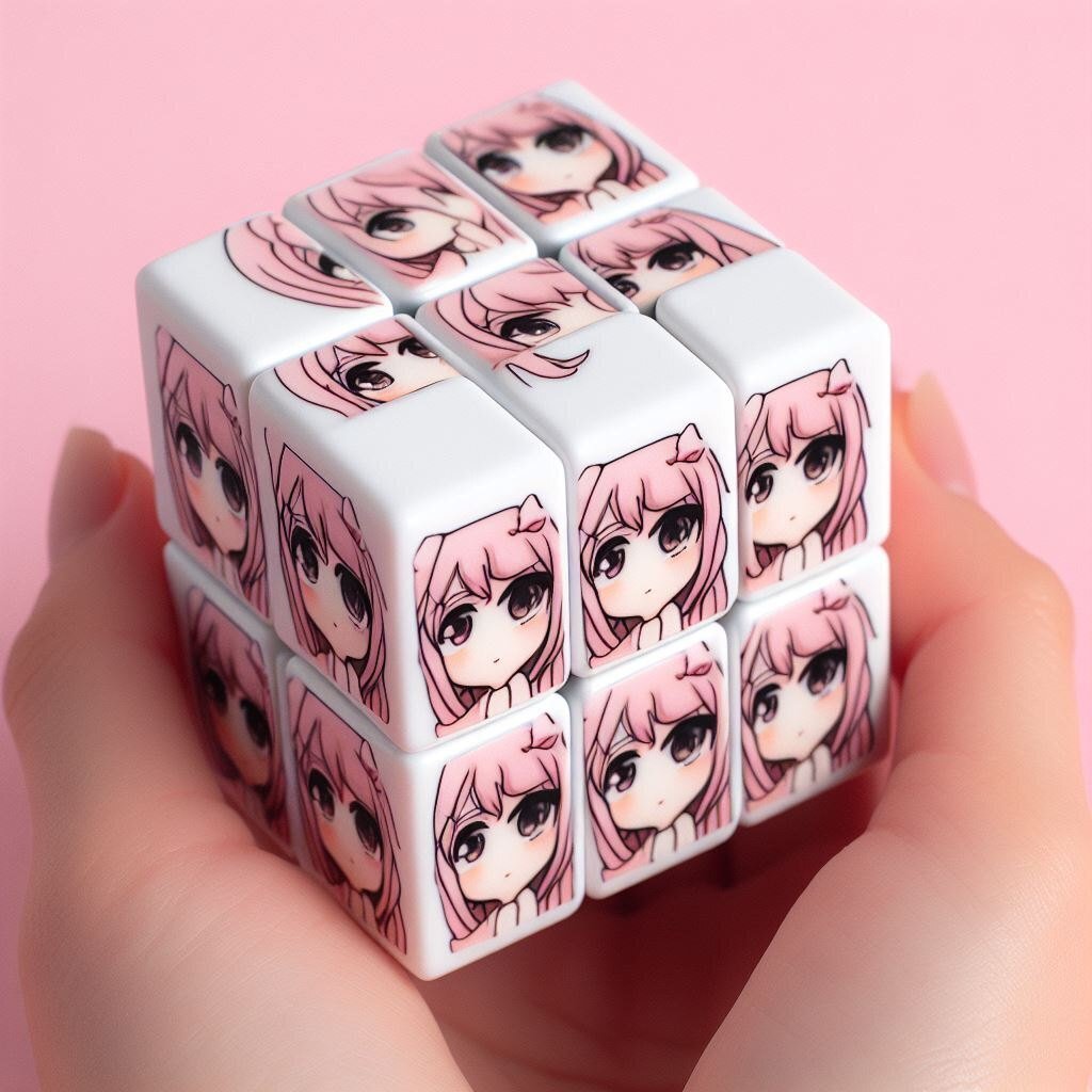 ルービックキューブ de 顔 @Bing＋プロンプト｜茜町春彦