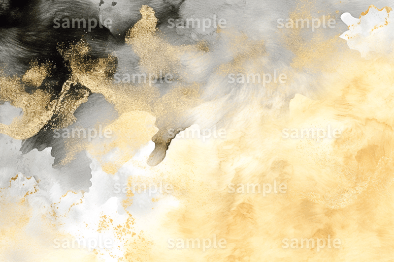 「黒×金の水彩イラスト」フリー素材3枚セット｜背景・名刺デザイン・アイキャッチ・イメージ画像に