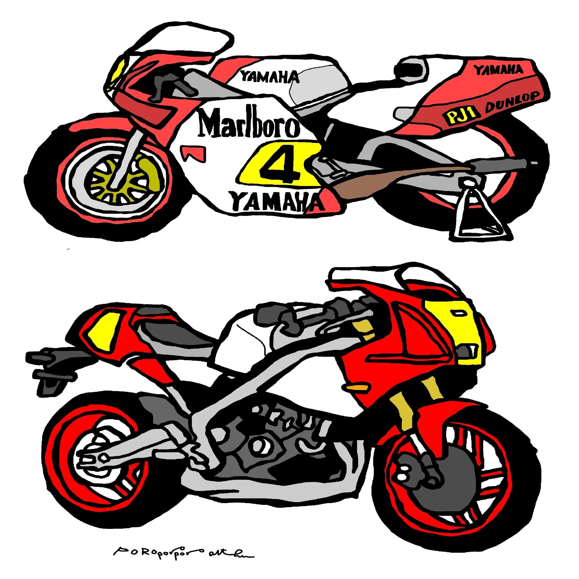 あなたのバイクの写真をイラストにしてTシャツにします｜office 