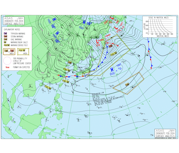 15時の実況天気図