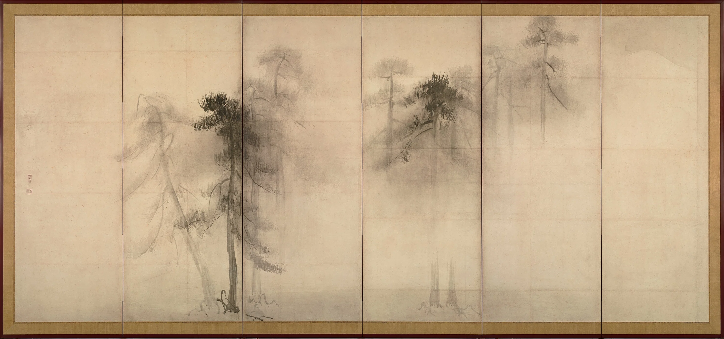 清兆/四賢人図/松林人物図/掛軸☆宝船☆Y-802　JM 展示「国宝 松林図屏風」（東京国立博物館）その1：知識、経験が